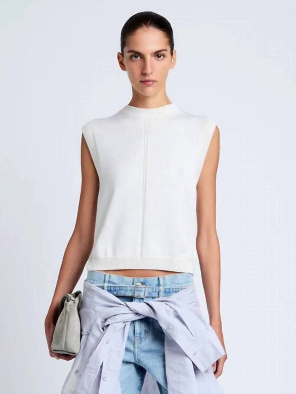 Proenza Schouler Emily Sleeveless Sweater in Off White XXS